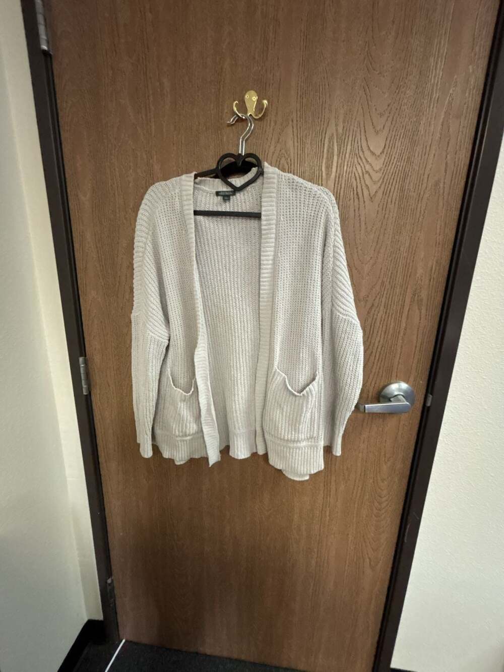 Wild Fable Open Front Pocket Knit Cardigan Ivory Small